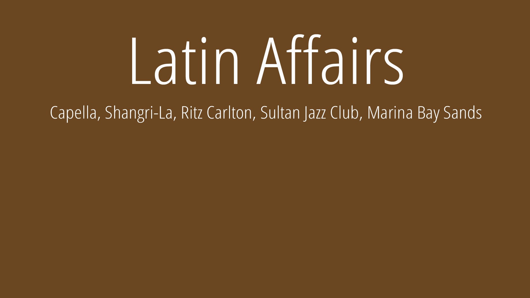 Latin Affairs